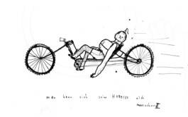 100for10 art book – pen drawing of a bicycle