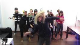 Video still: dancers rehearsing together in a studio