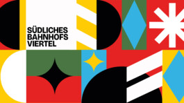 Südliches Bahnhofsviertel Munich – colourful geometric pattern from the neighbourhood website design